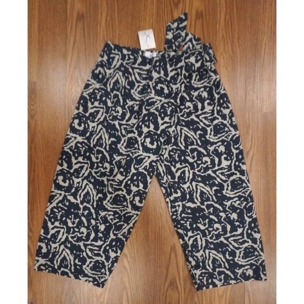 Wraptsody Printed Cotton Yoga Pants - Blue/Cream (One Size)